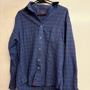 UnTuckit Mens Blue Plaid Shirt - Large - 40215